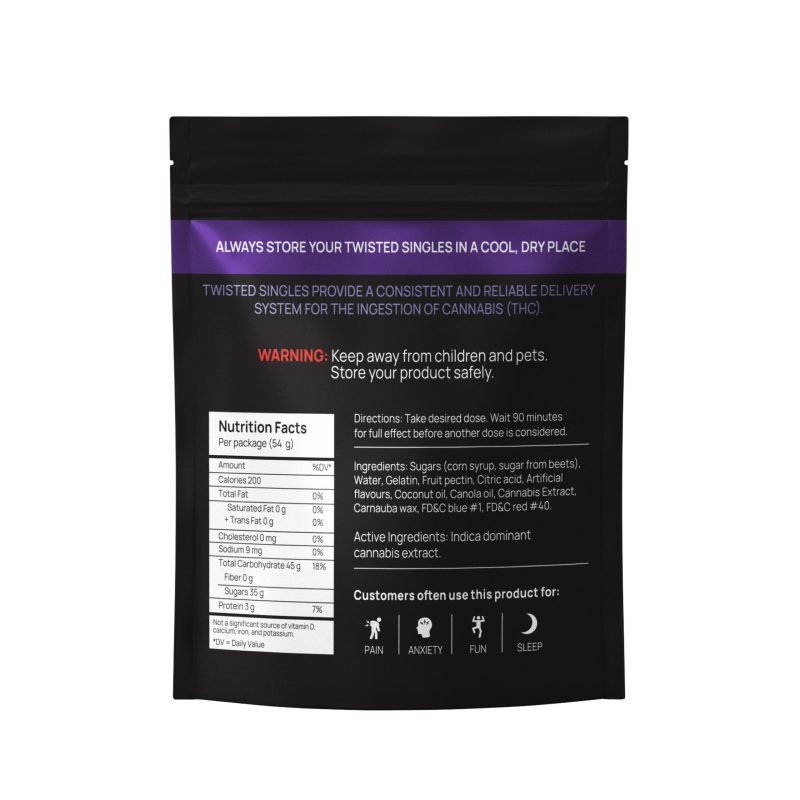 twisted extracts blueberry high dose indica (1200mg thc)